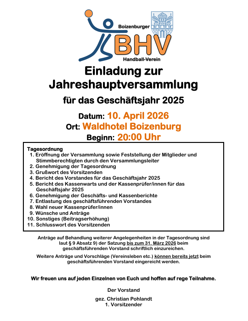 Jahreshauptversammlung