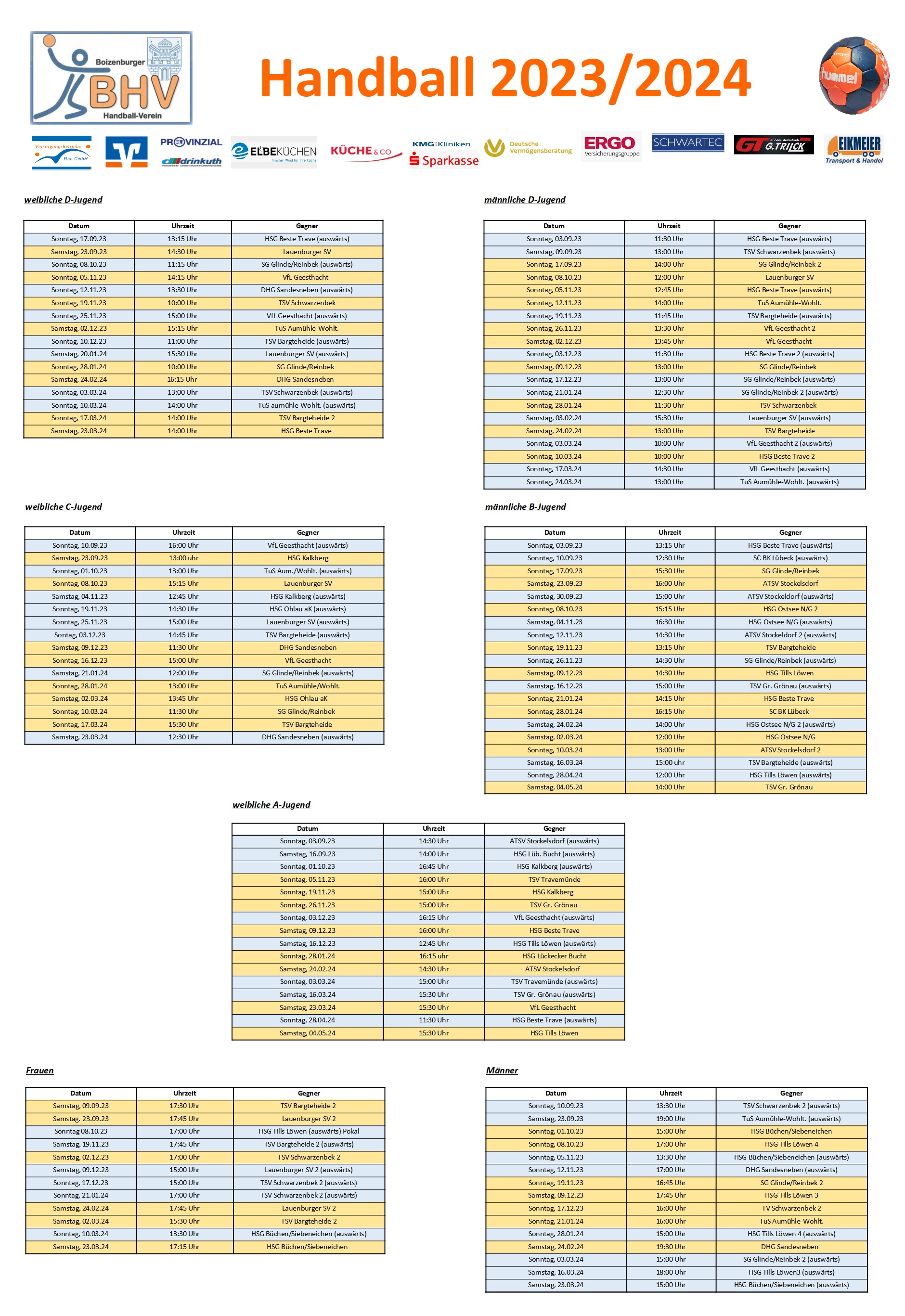 Spielplan 2023/24